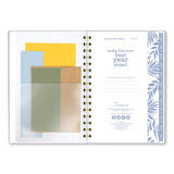 Elena Weekly/monthly Planner, Palm Leaves Artwork, 8.5 X 6.38, Blue/white Cover, 12-month (jan To Dec): 2024