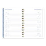 Elena Weekly/monthly Planner, Palm Leaves Artwork, 8.5 X 6.38, Blue/white Cover, 12-month (jan To Dec): 2024