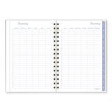 Elena Weekly/monthly Planner, Palm Leaves Artwork, 8.5 X 6.38, Blue/white Cover, 12-month (jan To Dec): 2024