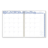 Elena Weekly/monthly Planner, Palm Leaves Artwork, 11 X 9.25, Blue/white Cover, 12-month (jan To Dec): 2024
