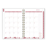 Thicket Weekly/monthly Planner, Floral Artwork, 8.5 X 6.38, Gray/rose/peach Cover, 12-month (jan To Dec): 2024
