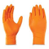 Heavy-duty Industrial Nitrile Gloves, Powder-free, 8 Mil, Medium, Orange, 100 Gloves/box, 10 Boxes/carton