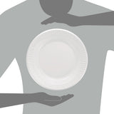 Quiet Classic Laminated Foam Dinnerware, Plate, 10" Dia, White, 500/carton