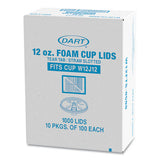 Lids For Foam Cups And Containers, Fits 12 Oz Cups, Translucent, 1,000/carton