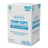 Foam Drink Cups, 12 Oz, White, 25/bag, 40 Bags/carton