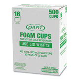 Foam Drink Cups, 16 Oz, White, 25/bag, 20 Bags/carton