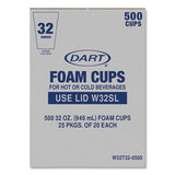 Foam Drink Cups, 32 Oz, White, 25/bag, 20 Bags/carton