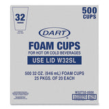 Foam Drink Cups, 32 Oz, White, 25/bag, 20 Bags/carton