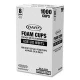 Foam Drink Cups, 8 Oz, White, 25/bag, 40 Bags/carton