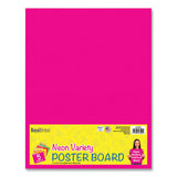 Premium Coated Poster Board, 11 X 14, Assorted Neon Colors, 5/pack