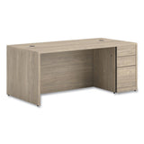 10500 Series Single Full-height Pedestal Desk, Right: Box/box/file, 72" X 36" X 29.5", Kingswood Walnut