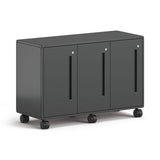 Class-ifi Tote Storage Cabinet, Three-wide, 46.63" X 18.75" X 31.38", Charcoal Gray