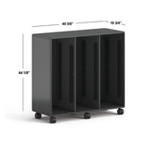 Class-ifi Tote Storage Cabinet, Three-wide, 46.63" X 18.75" X 44.13", Charcoal Gray