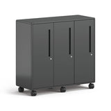 Class-ifi Tote Storage Cabinet, Three-wide, 46.63" X 18.75" X 44.13", Charcoal Gray