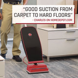 Task Vac Soft Bag Lightweight Upright, 12" Cleaning Path, Black/red