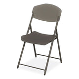 Rough N Ready Commercial Folding Chair, Supports Up To 350 Lb, 18" Seat Height, Charcoal Seat/back, Charcoal Base, 4/pack