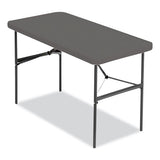 Indestructable Commercial Folding Table, Rectangular, 48" X 24" X 29", Charcoal Top, Charcoal Base/legs