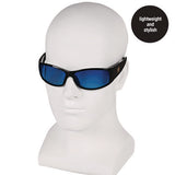 Elite Safety Glasses 3016314, Black Frame, Blue Mirror Polycarbonate Lens, 12/carton