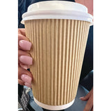 Hot Cups, 12 Oz, Kraft/white, 500/carton