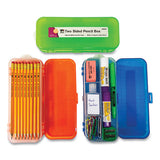 Double-sided 5-compartment Pencil Box, 8.5 X 3.5 X 1.5, Randomly Assorted Colors