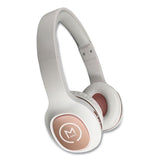 Tremors Stereo Wireless Headphones With Microphone, 3 Ft Cord, White/rose Gold