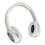 Tremors Stereo Wireless Headphones With Microphone, 3 Ft Cord, White/gray