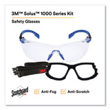 Solus 1000 Series Safety Glasses, Black/blue Plastic Frame, Clear Polycarbonate Lens