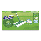Sweeper Mop, 10 X 4.8 White Cloth Head, 46" Silver/green Aluminum/plastic Handle
