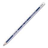 Woodcase Pencil, Hb #2, Black Lead, Blue/white Barrel, 12/pack