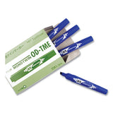 Mono Twin Bold Permanent Marker, Fine/broad Tips, Blue, 10/box