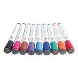 Chisel Tip Low-odor Dry-erase Markers With Erasers, Broad Chisel Tip, Assorted Colors, 24/pack