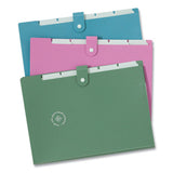 U Eco Six-pocket Expandable Folder, 4.5" Expansion, 6 Sections, Snap Button Closure, 1/6-cut Tabs, Letter Size, 3/pack
