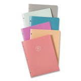 U Eco Poly Two-pocket Folders, Three-hole Punched, Poly/wheat Straw, 11 X 8.5, Assorted,12/pack