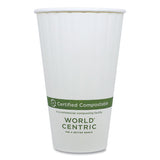 Double Wall Paper Hot Cups, 16 Oz, White, 600/carton