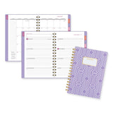 Badge Geo Weekly/monthly Planner, 8.5 X 6.38, Purple/white/gold Cover, 13-month (jan To Jan): 2024 To 2025