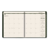 Recycled Monthly Planner, 11 X 9, Green, 2021-2022