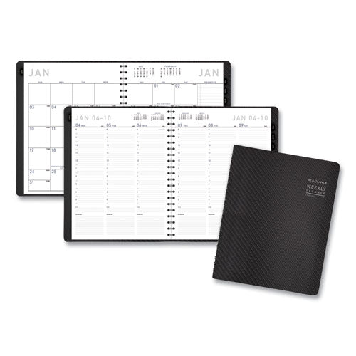 Contemporary Weekly-monthly Planner, Column, 11 X 8.25, Graphite Cover, 2021
