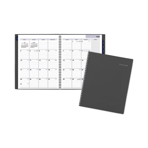 Dayminder Academic Monthly Planner, 11 X 8.5, White Sheets, Charcoal Cover, 12-month (july To June): 2022-2023