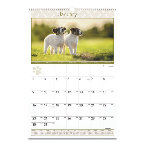 Puppies Monthly Wall Calendar, 15.5 X 22.75, 2021
