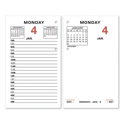 Two-color Desk Calendar Refill, 3.5 X 6, 2021