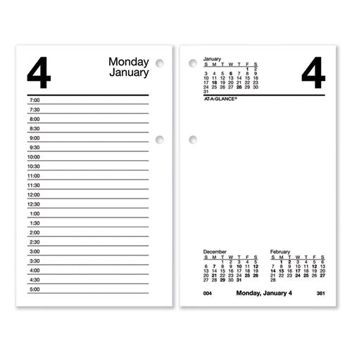 Desk Calendar Refill With Tabs, 6 X 3.5, White, 2021