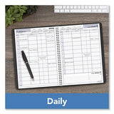 Four-person Group Daily Appointment Book, 11 X 8, Black, 2021