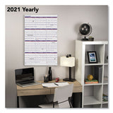 Yearly Wall Calendar, 24 X 36, 2021