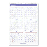 Monthly Wall Calendar With Ruled Daily Blocks, 12 X 17, White, 2021