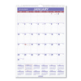 Monthly Wall Calendar With Ruled Daily Blocks, 12 X 17, White, 2021