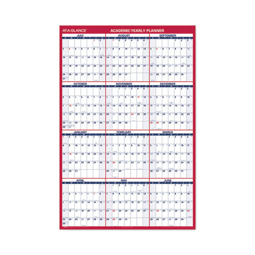 Academic Erasable Reversible Extra Large Wall Calendar, 48 X 32, White-black, 12 Month (july To June): 2022 To 2023