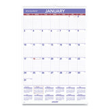 Monthly Wall Calendar With Ruled Daily Blocks, 20 X 30, White, 2021