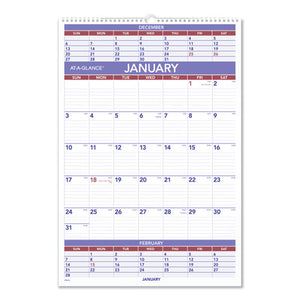 Three-month Wall Calendar, 15.5 X 22.75, 2021