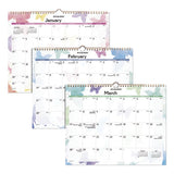 Watercolors Recycled Monthly Wall Calendar, 15 X 12, 2021