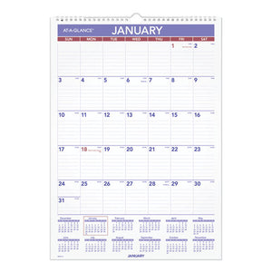 Erasable Wall Calendar, 12 X 17, White, 2021